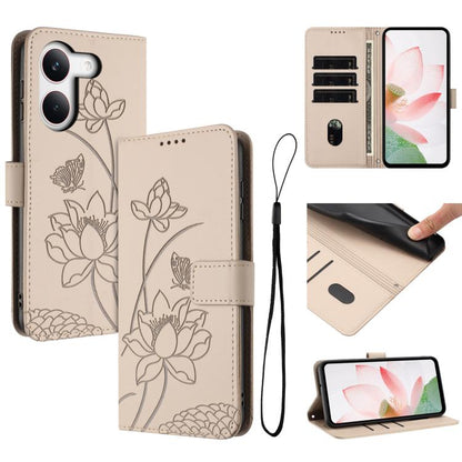 Lotus Embossed Leather Phone Case with Lanyard, For Redmi 15a 5G, For Redmi A7 Pro 4G 171mm, For Redmi Turbo 5 Max / Poco X8 Pro Max 5G, For Redmi Turbo 5 / Poco X8 Pro 5G, For Redmi Note 15 Pro+ Global 5G 163.3mm, For Redmi Note 15 5G / 4G Global 164m...