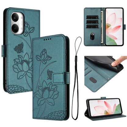 Lotus Embossed Leather Phone Case with Lanyard, For Redmi 15a 5G, For Redmi A7 Pro 4G 171mm, For Redmi Turbo 5 Max / Poco X8 Pro Max 5G, For Redmi Turbo 5 / Poco X8 Pro 5G, For Redmi Note 15 Pro+ Global 5G 163.3mm, For Redmi Note 15 5G / 4G Global 164m...