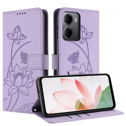 Lotus Embossed Leather Phone Case with Lanyard, For Redmi 15a 5G, For Redmi A7 Pro 4G 171mm, For Redmi Turbo 5 Max / Poco X8 Pro Max 5G, For Redmi Turbo 5 / Poco X8 Pro 5G, For Redmi Note 15 Pro+ Global 5G 163.3mm, For Redmi Note 15 5G / 4G Global 164m...