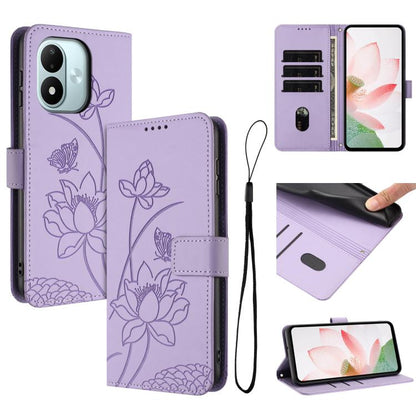 Lotus Embossed Leather Phone Case with Lanyard, For Redmi Note 17 Pro 5G Global 163mm, For Redmi Note 17 Pro+ 5G Global 163mm, For Redmi 17 5G / 4G Global 170mm, For Redmi Note 17 4G Global 171mm, For Redmi 15a 5G, For Redmi A7 Pro 4G 171mm            ...