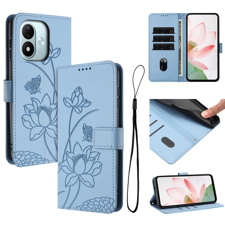 Lotus Embossed Leather Phone Case with Lanyard, For Redmi Note 17 Pro 5G Global 163mm, For Redmi Note 17 Pro+ 5G Global 163mm, For Redmi 17 5G / 4G Global 170mm, For Redmi Note 17 4G Global 171mm, For Redmi 15a 5G, For Redmi A7 Pro 4G 171mm            ...