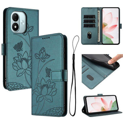 Lotus Embossed Leather Phone Case with Lanyard, For Redmi Note 17 Pro 5G Global 163mm, For Redmi Note 17 Pro+ 5G Global 163mm, For Redmi 17 5G / 4G Global 170mm, For Redmi Note 17 4G Global 171mm, For Redmi 15a 5G, For Redmi A7 Pro 4G 171mm            ...
