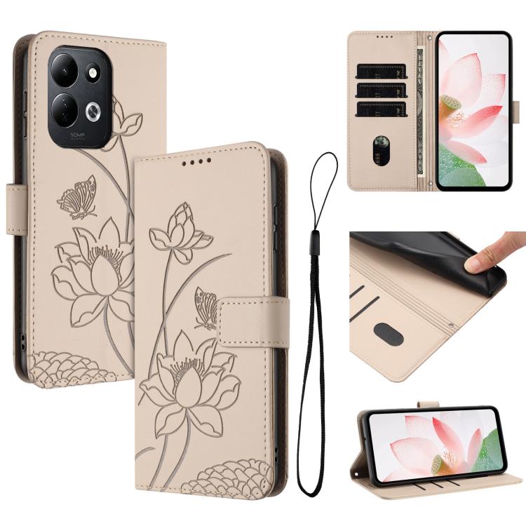 Lotus Embossed Leather Phone Case with Lanyard, For Redmi Note 17 Pro 5G Global 163mm, For Redmi Note 17 Pro+ 5G Global 163mm, For Redmi 17 5G / 4G Global 170mm, For Redmi Note 17 4G Global 171mm, For Redmi 15a 5G, For Redmi A7 Pro 4G 171mm            ...