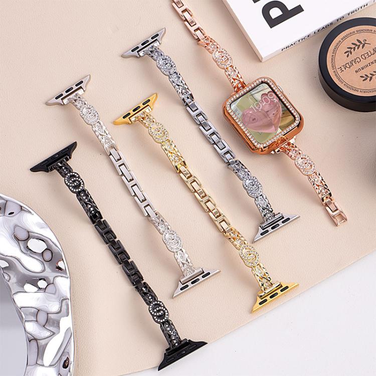 xDfind Thin Bracelet Diamond Metal Stainless Steel Watch Band, For Apple Watch 42 / 44 / 45 / 46 / 49mm, For Apple Watch 38 / 40 / 41 / S10 42mm