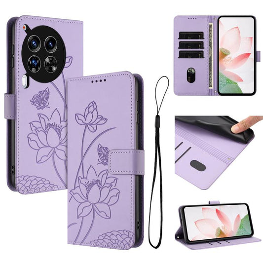 Lotus Embossed Leather Phone Case with Lanyard, For Tecno Camon 30 4G / 5G, For Tecno Spark 20 Pro+ 4G, For Tecno Spark Go 2024, For Tecno Pova 5 Pro, For Tecno Pova Neo 3, For Tecno Pova 5, For Tecno Camon 20 Premier, For Tecno Camon 20 Pro 5G        ...