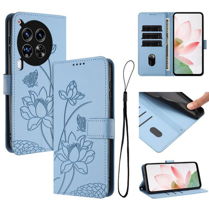 Lotus Embossed Leather Phone Case with Lanyard, For Tecno Camon 40 4G, For Tecno Camon 40 Pro 5G, For Tecno Spark 30C 5G / Pop 9 5G, For Tecno Spark Go 1 / Go 2025 / Go 1S, For Tecno Camon 30S / 30S Pro, For Tecno Pova 6 Neo 5G / Spark 30 5G           ...