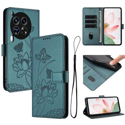 Lotus Embossed Leather Phone Case with Lanyard, For Tecno Camon 40 4G, For Tecno Camon 40 Pro 5G, For Tecno Spark 30C 5G / Pop 9 5G, For Tecno Spark Go 1 / Go 2025 / Go 1S, For Tecno Camon 30S / 30S Pro, For Tecno Pova 6 Neo 5G / Spark 30 5G           ...