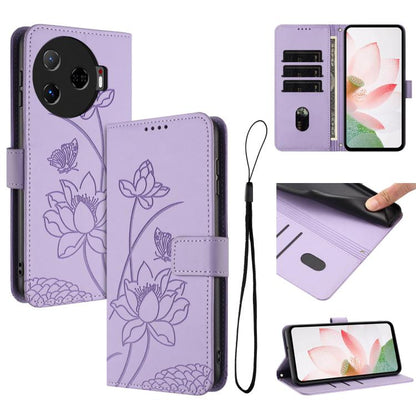 Lotus Embossed Leather Phone Case with Lanyard, For Tecno Camon 40 4G, For Tecno Camon 40 Pro 5G, For Tecno Spark 30C 5G / Pop 9 5G, For Tecno Spark Go 1 / Go 2025 / Go 1S, For Tecno Camon 30S / 30S Pro, For Tecno Pova 6 Neo 5G / Spark 30 5G           ...