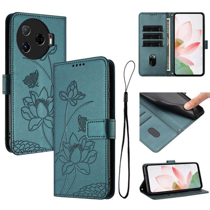 Lotus Embossed Leather Phone Case with Lanyard, For Tecno Camon 40 4G, For Tecno Camon 40 Pro 5G, For Tecno Spark 30C 5G / Pop 9 5G, For Tecno Spark Go 1 / Go 2025 / Go 1S, For Tecno Camon 30S / 30S Pro, For Tecno Pova 6 Neo 5G / Spark 30 5G           ...