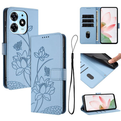 Lotus Embossed Leather Phone Case with Lanyard, For Tecno Spark 20 Pro+ 4G, For Tecno Spark Go 2024, For Tecno Pova 5 Pro, For Tecno Pova Neo 3, For Tecno Pova 5, For Tecno Camon 20 Premier, For Tecno Camon 20 Pro 5G, For Tecno Camon 20 / 20 Pro 4G    ...