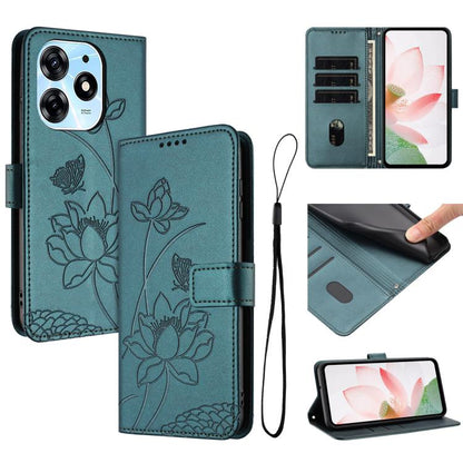 Lotus Embossed Leather Phone Case with Lanyard, For Tecno Spark 20 Pro+ 4G, For Tecno Spark Go 2024, For Tecno Pova 5 Pro, For Tecno Pova Neo 3, For Tecno Pova 5, For Tecno Camon 20 Premier, For Tecno Camon 20 Pro 5G, For Tecno Camon 20 / 20 Pro 4G    ...