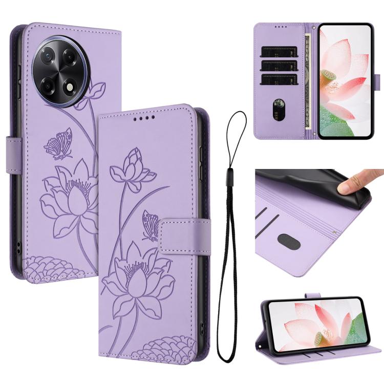 Lotus Embossed Leather Phone Case with Lanyard, For Tecno Camon 40 4G, For Tecno Camon 40 Pro 5G, For Tecno Spark 30C 5G / Pop 9 5G, For Tecno Spark Go 1 / Go 2025 / Go 1S, For Tecno Camon 30S / 30S Pro, For Tecno Pova 6 Neo 5G / Spark 30 5G           ...
