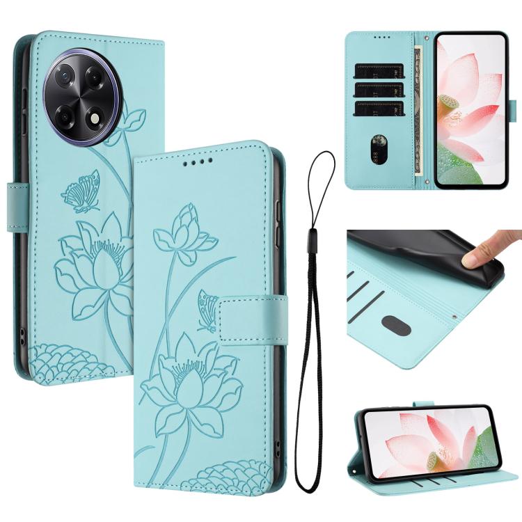 Lotus Embossed Leather Phone Case with Lanyard, For Tecno Camon 40 4G, For Tecno Camon 40 Pro 5G, For Tecno Spark 30C 5G / Pop 9 5G, For Tecno Spark Go 1 / Go 2025 / Go 1S, For Tecno Camon 30S / 30S Pro, For Tecno Pova 6 Neo 5G / Spark 30 5G           ...