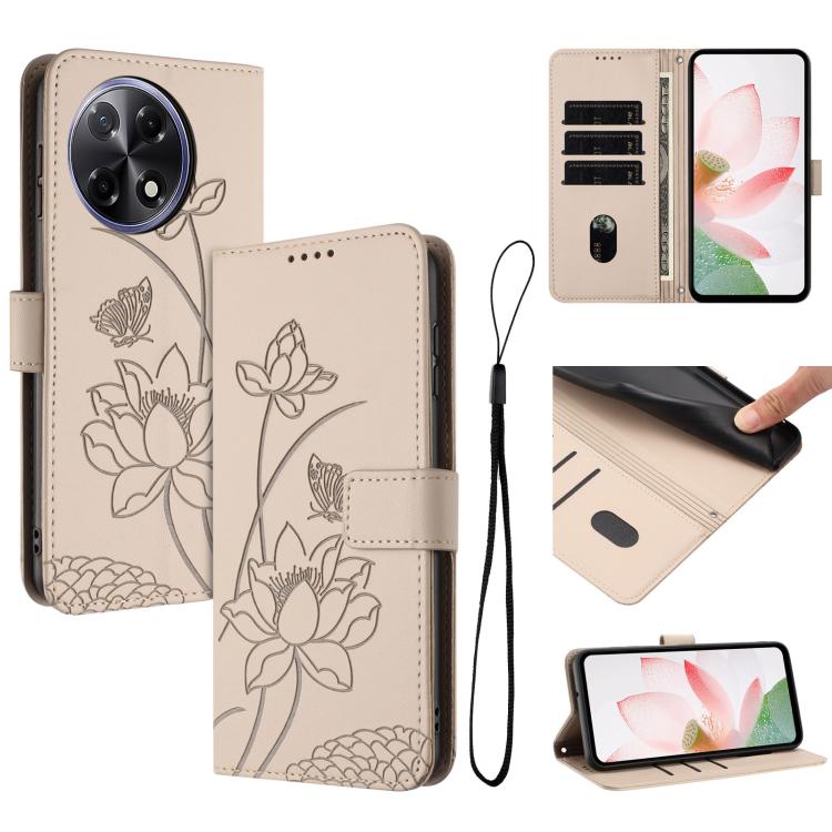 Lotus Embossed Leather Phone Case with Lanyard, For Tecno Camon 40 4G, For Tecno Camon 40 Pro 5G, For Tecno Spark 30C 5G / Pop 9 5G, For Tecno Spark Go 1 / Go 2025 / Go 1S, For Tecno Camon 30S / 30S Pro, For Tecno Pova 6 Neo 5G / Spark 30 5G           ...