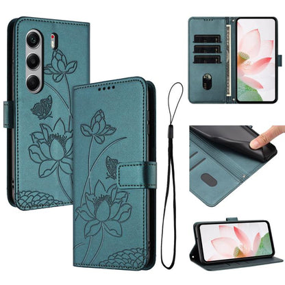 Lotus Embossed Leather Phone Case with Lanyard, For Tecno Camon 40 4G, For Tecno Camon 40 Pro 5G, For Tecno Spark 30C 5G / Pop 9 5G, For Tecno Spark Go 1 / Go 2025 / Go 1S, For Tecno Camon 30S / 30S Pro, For Tecno Pova 6 Neo 5G / Spark 30 5G           ...