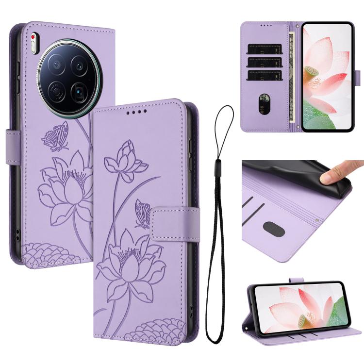 Lotus Embossed Leather Phone Case with Lanyard, For Tecno Camon 40 Premier, For Tecno Camon 40 4G, For Tecno Camon 40 Pro 5G, For Tecno Spark 30C 5G / Pop 9 5G, For Tecno Spark Go 1 / Go 2025 / Go 1S, For Tecno Camon 30S / 30S Pro                      ...