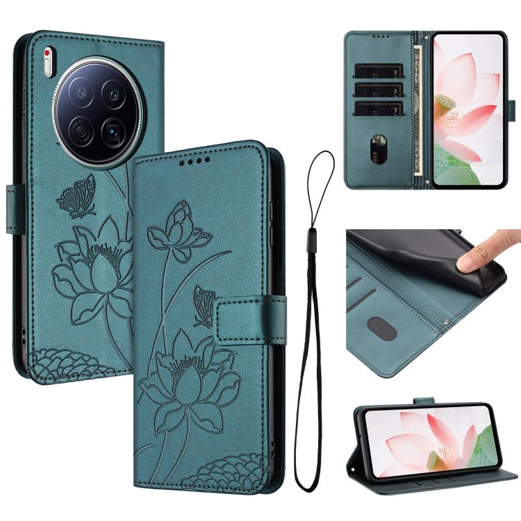 Lotus Embossed Leather Phone Case with Lanyard, For Tecno Camon 40 Premier, For Tecno Camon 40 4G, For Tecno Camon 40 Pro 5G, For Tecno Spark 30C 5G / Pop 9 5G, For Tecno Spark Go 1 / Go 2025 / Go 1S, For Tecno Camon 30S / 30S Pro                      ...