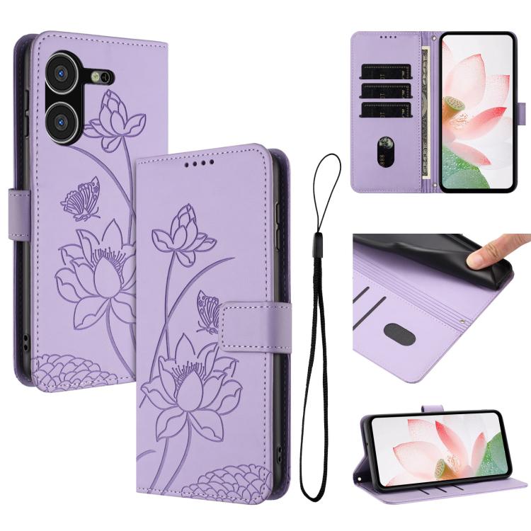 Lotus Embossed Leather Phone Case with Lanyard, For Tecno Spark 20 Pro+ 4G, For Tecno Spark Go 2024, For Tecno Pova 5 Pro, For Tecno Pova Neo 3, For Tecno Pova 5, For Tecno Camon 20 Premier, For Tecno Camon 20 Pro 5G, For Tecno Camon 20 / 20 Pro 4G    ...