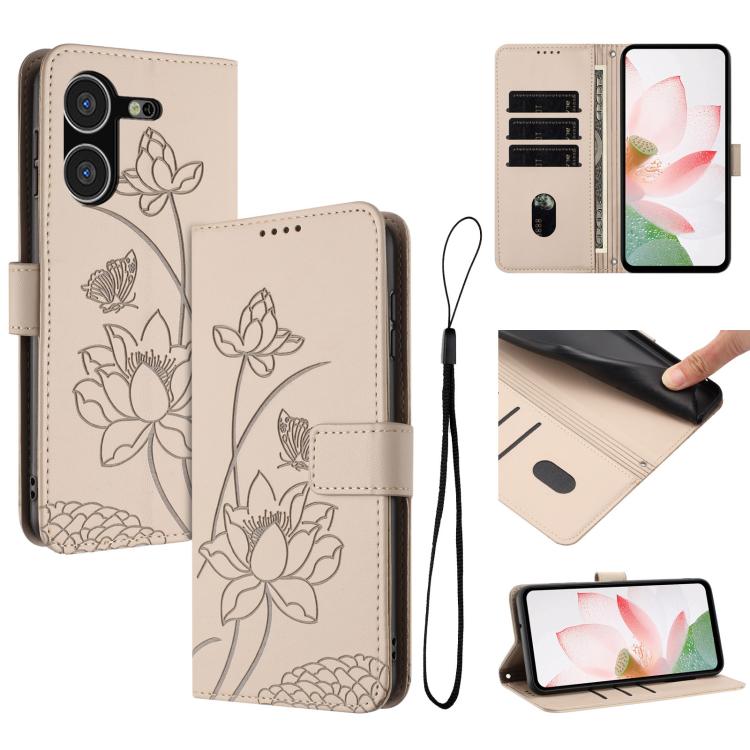 Lotus Embossed Leather Phone Case with Lanyard, For Tecno Spark 20 Pro+ 4G, For Tecno Spark Go 2024, For Tecno Pova 5 Pro, For Tecno Pova Neo 3, For Tecno Pova 5, For Tecno Camon 20 Premier, For Tecno Camon 20 Pro 5G, For Tecno Camon 20 / 20 Pro 4G    ...