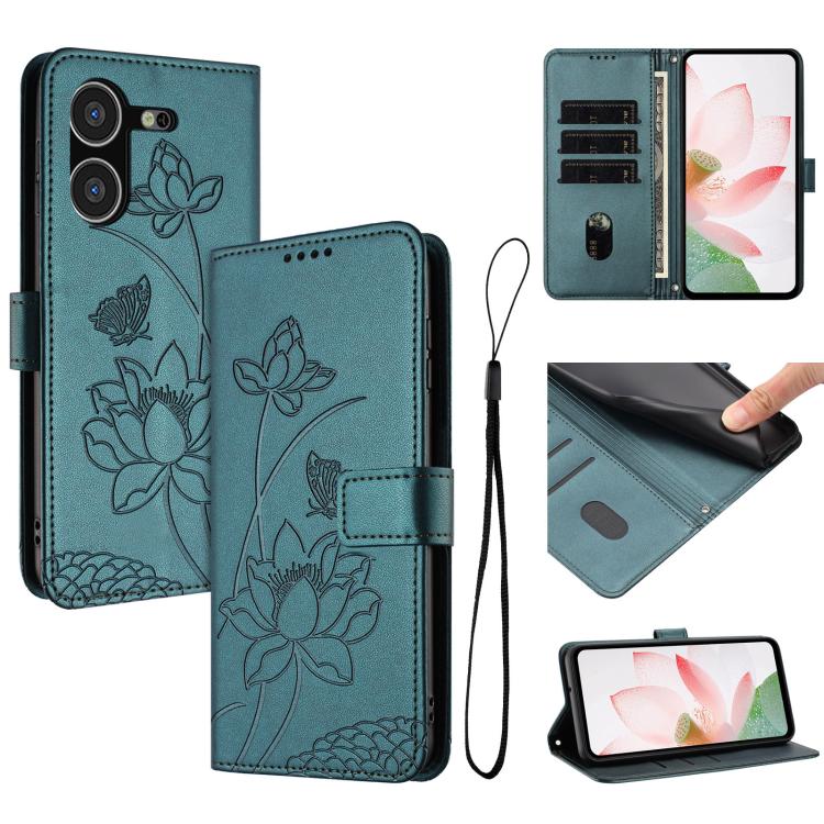 Lotus Embossed Leather Phone Case with Lanyard, For Tecno Spark 20 Pro+ 4G, For Tecno Spark Go 2024, For Tecno Pova 5 Pro, For Tecno Pova Neo 3, For Tecno Pova 5, For Tecno Camon 20 Premier, For Tecno Camon 20 Pro 5G, For Tecno Camon 20 / 20 Pro 4G    ...