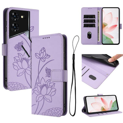 Lotus Embossed Leather Phone Case with Lanyard, For Tecno Spark 20 Pro+ 4G, For Tecno Spark Go 2024, For Tecno Pova 5 Pro, For Tecno Pova Neo 3, For Tecno Pova 5, For Tecno Camon 20 Premier, For Tecno Camon 20 Pro 5G, For Tecno Camon 20 / 20 Pro 4G    ...