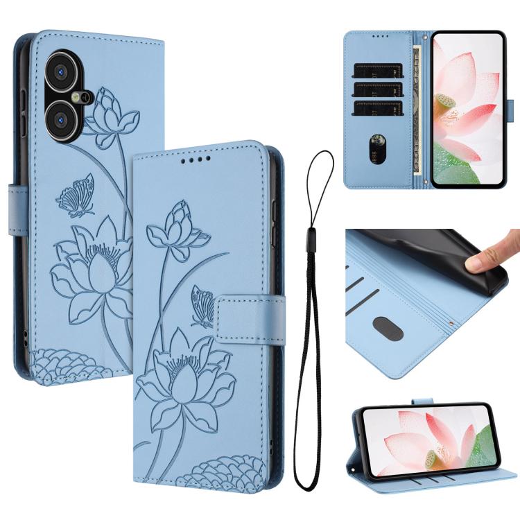 Lotus Embossed Leather Phone Case with Lanyard, For Tecno Spark 20 Pro+ 4G, For Tecno Spark Go 2024, For Tecno Pova 5 Pro, For Tecno Pova Neo 3, For Tecno Pova 5, For Tecno Camon 20 Premier, For Tecno Camon 20 Pro 5G, For Tecno Camon 20 / 20 Pro 4G    ...