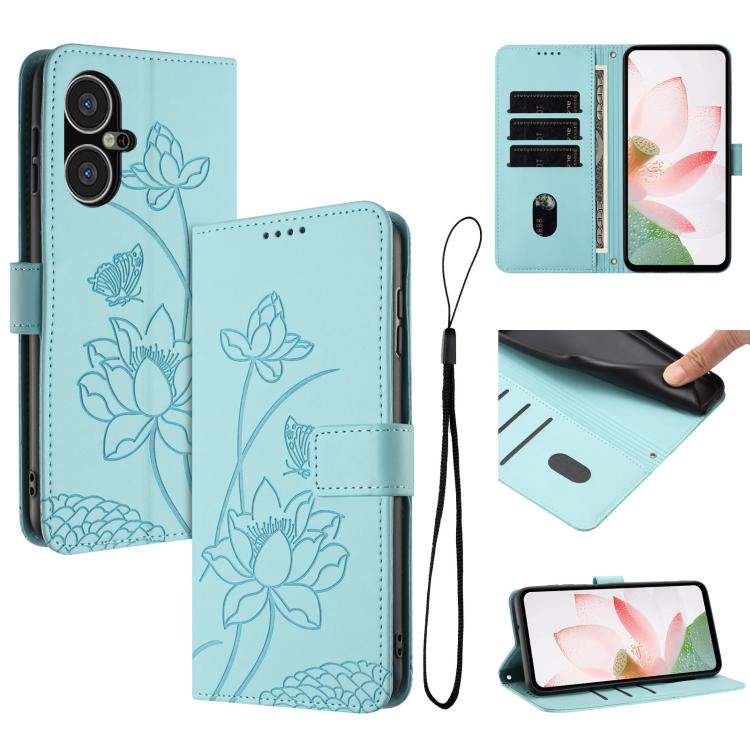 Lotus Embossed Leather Phone Case with Lanyard, For Tecno Spark 20 Pro+ 4G, For Tecno Spark Go 2024, For Tecno Pova 5 Pro, For Tecno Pova Neo 3, For Tecno Pova 5, For Tecno Camon 20 Premier, For Tecno Camon 20 Pro 5G, For Tecno Camon 20 / 20 Pro 4G    ...