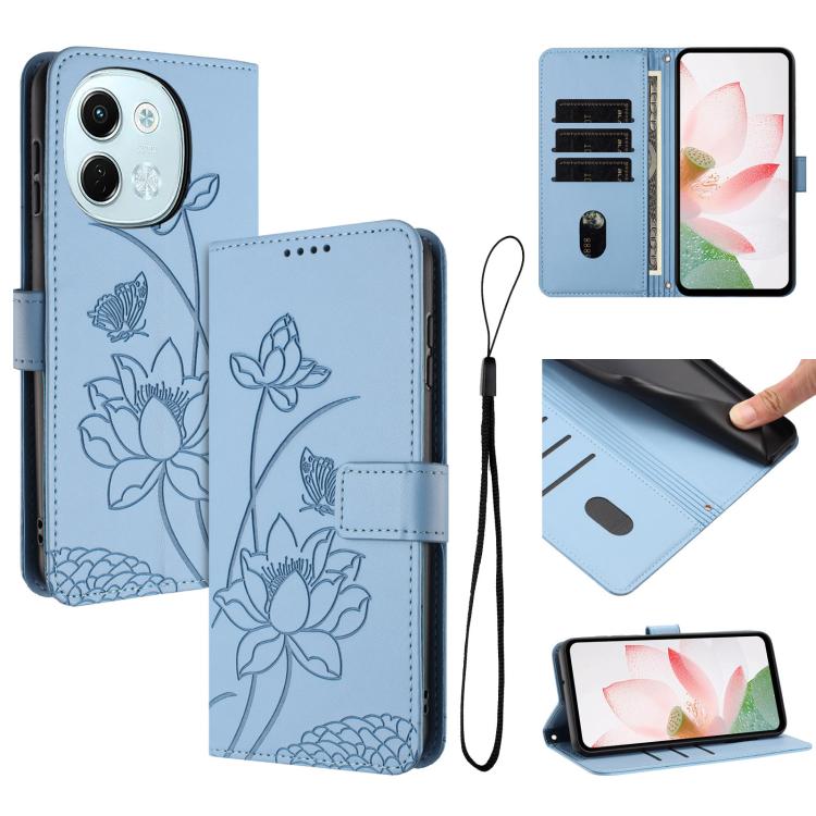 Lotus Embossed Leather Phone Case with Lanyard, For Tecno Camon 40 4G, For Tecno Camon 40 Pro 5G, For Tecno Spark 30C 5G / Pop 9 5G, For Tecno Spark Go 1 / Go 2025 / Go 1S, For Tecno Camon 30S / 30S Pro, For Tecno Pova 6 Neo 5G / Spark 30 5G           ...