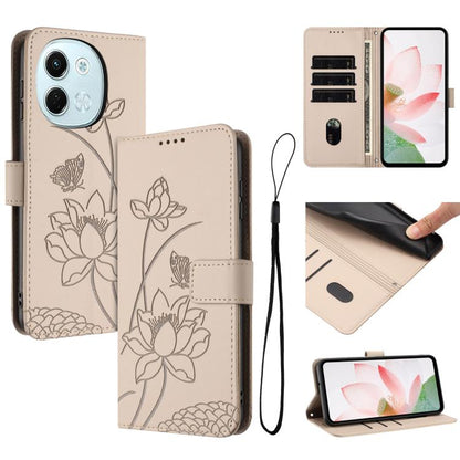 Lotus Embossed Leather Phone Case with Lanyard, For Tecno Camon 40 4G, For Tecno Camon 40 Pro 5G, For Tecno Spark 30C 5G / Pop 9 5G, For Tecno Spark Go 1 / Go 2025 / Go 1S, For Tecno Camon 30S / 30S Pro, For Tecno Pova 6 Neo 5G / Spark 30 5G           ...