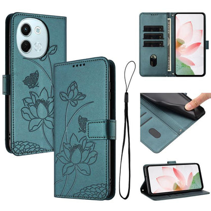 Lotus Embossed Leather Phone Case with Lanyard, For Tecno Camon 40 4G, For Tecno Camon 40 Pro 5G, For Tecno Spark 30C 5G / Pop 9 5G, For Tecno Spark Go 1 / Go 2025 / Go 1S, For Tecno Camon 30S / 30S Pro, For Tecno Pova 6 Neo 5G / Spark 30 5G           ...