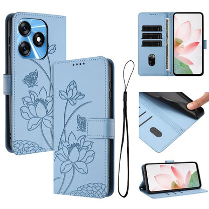 Lotus Embossed Leather Phone Case with Lanyard, For Tecno Spark 20 Pro+ 4G, For Tecno Spark Go 2024, For Tecno Pova 5 Pro, For Tecno Pova Neo 3, For Tecno Pova 5, For Tecno Camon 20 Premier, For Tecno Camon 20 Pro 5G, For Tecno Camon 20 / 20 Pro 4G    ...