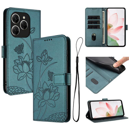 Lotus Embossed Leather Phone Case with Lanyard, For Tecno Camon 40 4G, For Tecno Camon 40 Pro 5G, For Tecno Spark 30C 5G / Pop 9 5G, For Tecno Spark Go 1 / Go 2025 / Go 1S, For Tecno Camon 30S / 30S Pro, For Tecno Pova 6 Neo 5G / Spark 30 5G           ...