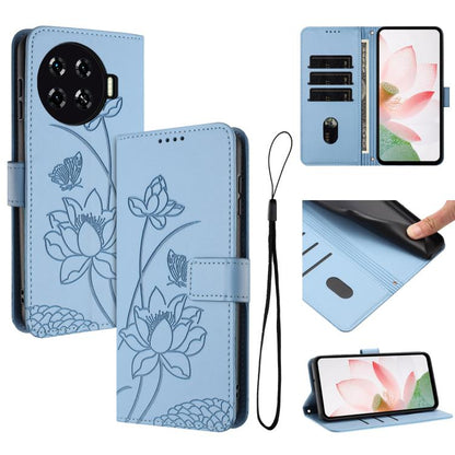 Lotus Embossed Leather Phone Case with Lanyard, For Tecno Spark 20 Pro+ 4G, For Tecno Spark Go 2024, For Tecno Pova 5 Pro, For Tecno Pova Neo 3, For Tecno Pova 5, For Tecno Camon 20 Premier, For Tecno Camon 20 Pro 5G, For Tecno Camon 20 / 20 Pro 4G    ...