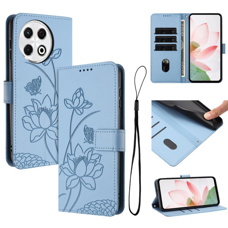 Lotus Embossed Leather Phone Case with Lanyard, For Tecno Camon 40 4G, For Tecno Camon 40 Pro 5G, For Tecno Spark 30C 5G / Pop 9 5G, For Tecno Spark Go 1 / Go 2025 / Go 1S, For Tecno Camon 30S / 30S Pro, For Tecno Pova 6 Neo 5G / Spark 30 5G           ...