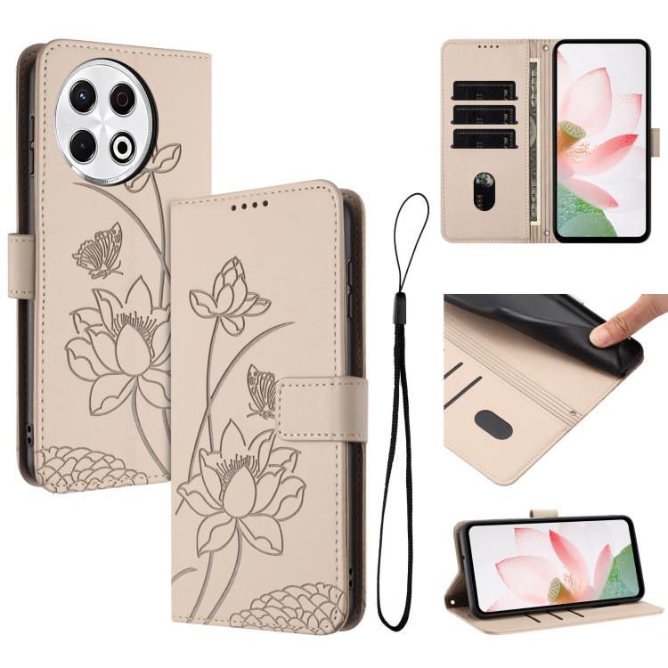 Lotus Embossed Leather Phone Case with Lanyard, For Tecno Camon 40 4G, For Tecno Camon 40 Pro 5G, For Tecno Spark 30C 5G / Pop 9 5G, For Tecno Spark Go 1 / Go 2025 / Go 1S, For Tecno Camon 30S / 30S Pro, For Tecno Pova 6 Neo 5G / Spark 30 5G           ...