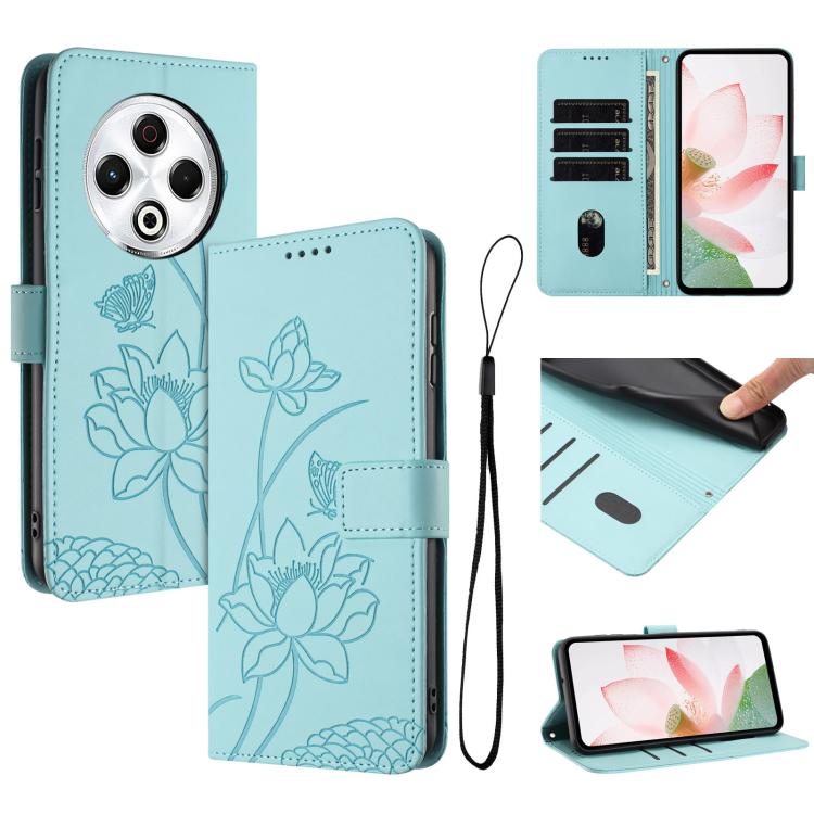 Lotus Embossed Leather Phone Case with Lanyard, For Tecno Camon 40 4G, For Tecno Camon 40 Pro 5G, For Tecno Spark 30C 5G / Pop 9 5G, For Tecno Spark Go 1 / Go 2025 / Go 1S, For Tecno Camon 30S / 30S Pro, For Tecno Pova 6 Neo 5G / Spark 30 5G           ...