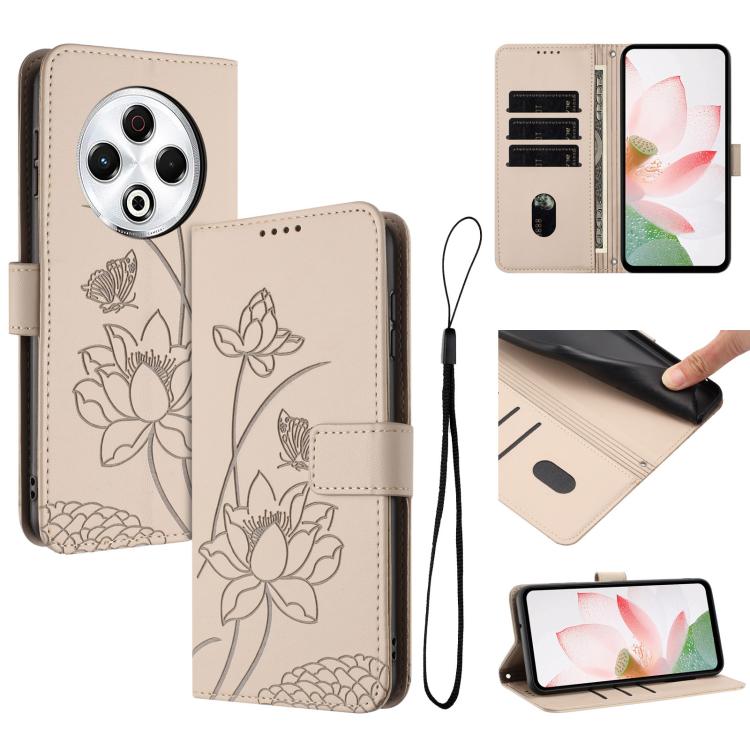 Lotus Embossed Leather Phone Case with Lanyard, For Tecno Camon 40 4G, For Tecno Camon 40 Pro 5G, For Tecno Spark 30C 5G / Pop 9 5G, For Tecno Spark Go 1 / Go 2025 / Go 1S, For Tecno Camon 30S / 30S Pro, For Tecno Pova 6 Neo 5G / Spark 30 5G           ...