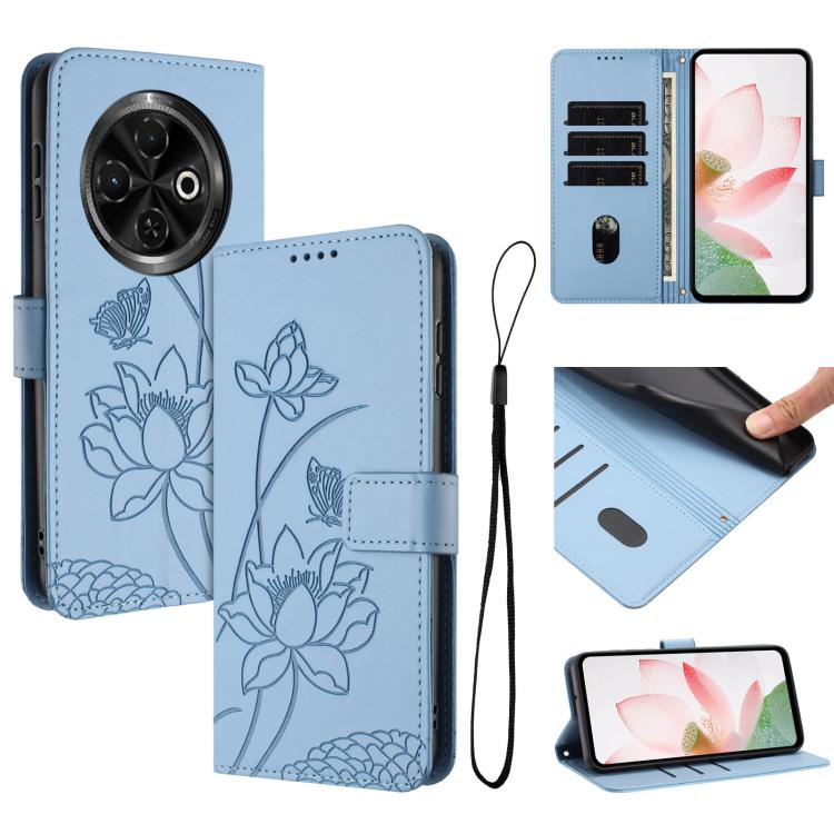 Lotus Embossed Leather Phone Case with Lanyard, For Tecno Camon 40 4G, For Tecno Camon 40 Pro 5G, For Tecno Spark 30C 5G / Pop 9 5G, For Tecno Spark Go 1 / Go 2025 / Go 1S, For Tecno Camon 30S / 30S Pro, For Tecno Pova 6 Neo 5G / Spark 30 5G           ...