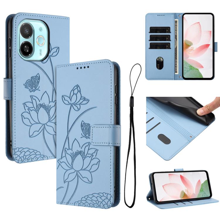 Lotus Embossed Leather Phone Case with Lanyard, For Tecno Camon 40 4G, For Tecno Camon 40 Pro 5G, For Tecno Spark 30C 5G / Pop 9 5G, For Tecno Spark Go 1 / Go 2025 / Go 1S, For Tecno Camon 30S / 30S Pro, For Tecno Pova 6 Neo 5G / Spark 30 5G           ...
