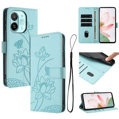 Lotus Embossed Leather Phone Case with Lanyard, For Tecno Camon 40 4G, For Tecno Camon 40 Pro 5G, For Tecno Spark 30C 5G / Pop 9 5G, For Tecno Spark Go 1 / Go 2025 / Go 1S, For Tecno Camon 30S / 30S Pro, For Tecno Pova 6 Neo 5G / Spark 30 5G           ...