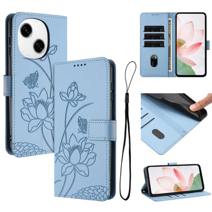 Lotus Embossed Leather Phone Case with Lanyard, For Tecno Camon 40 4G, For Tecno Camon 40 Pro 5G, For Tecno Spark 30C 5G / Pop 9 5G, For Tecno Spark Go 1 / Go 2025 / Go 1S, For Tecno Camon 30S / 30S Pro, For Tecno Pova 6 Neo 5G / Spark 30 5G           ...