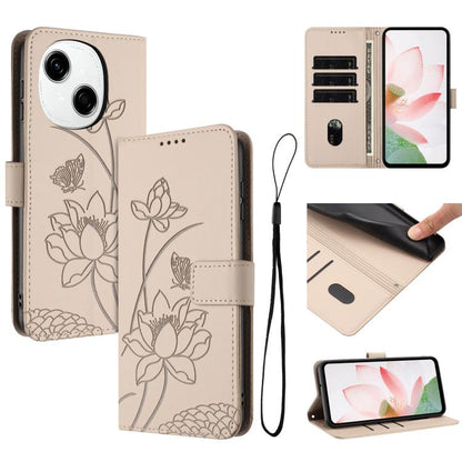 Lotus Embossed Leather Phone Case with Lanyard, For Tecno Camon 40 4G, For Tecno Camon 40 Pro 5G, For Tecno Spark 30C 5G / Pop 9 5G, For Tecno Spark Go 1 / Go 2025 / Go 1S, For Tecno Camon 30S / 30S Pro, For Tecno Pova 6 Neo 5G / Spark 30 5G           ...