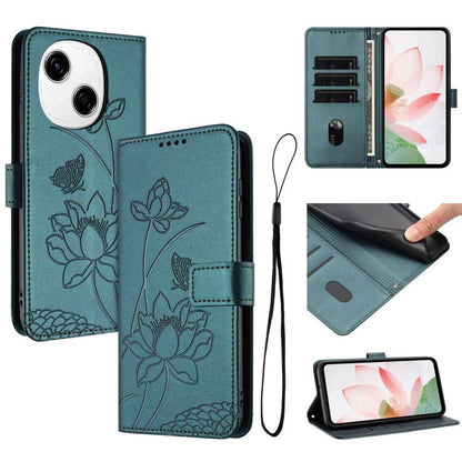 Lotus Embossed Leather Phone Case with Lanyard, For Tecno Camon 40 4G, For Tecno Camon 40 Pro 5G, For Tecno Spark 30C 5G / Pop 9 5G, For Tecno Spark Go 1 / Go 2025 / Go 1S, For Tecno Camon 30S / 30S Pro, For Tecno Pova 6 Neo 5G / Spark 30 5G           ...