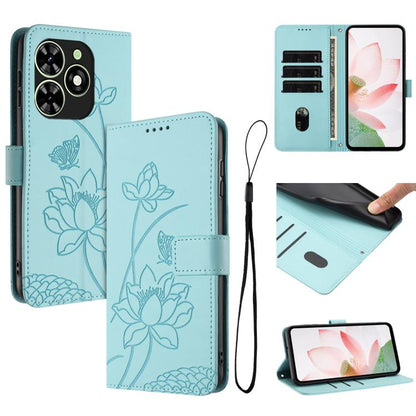 Lotus Embossed Leather Phone Case with Lanyard, For Tecno Spark 20 Pro+ 4G, For Tecno Spark Go 2024, For Tecno Pova 5 Pro, For Tecno Pova Neo 3, For Tecno Pova 5, For Tecno Camon 20 Premier, For Tecno Camon 20 Pro 5G, For Tecno Camon 20 / 20 Pro 4G    ...