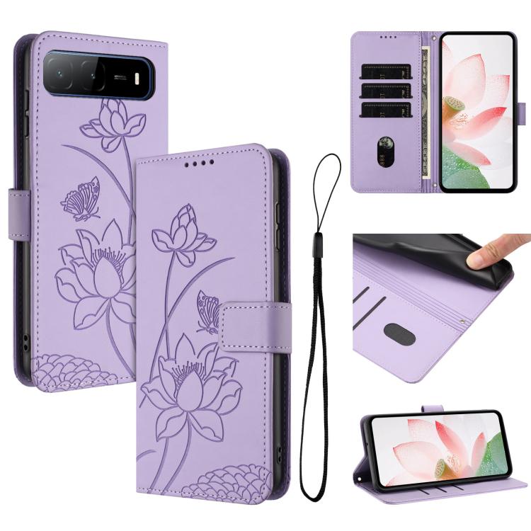 Lotus Embossed Leather Phone Case with Lanyard, For Tecno Camon 40 4G, For Tecno Camon 40 Pro 5G, For Tecno Spark 30C 5G / Pop 9 5G, For Tecno Spark Go 1 / Go 2025 / Go 1S, For Tecno Camon 30S / 30S Pro, For Tecno Pova 6 Neo 5G / Spark 30 5G           ...