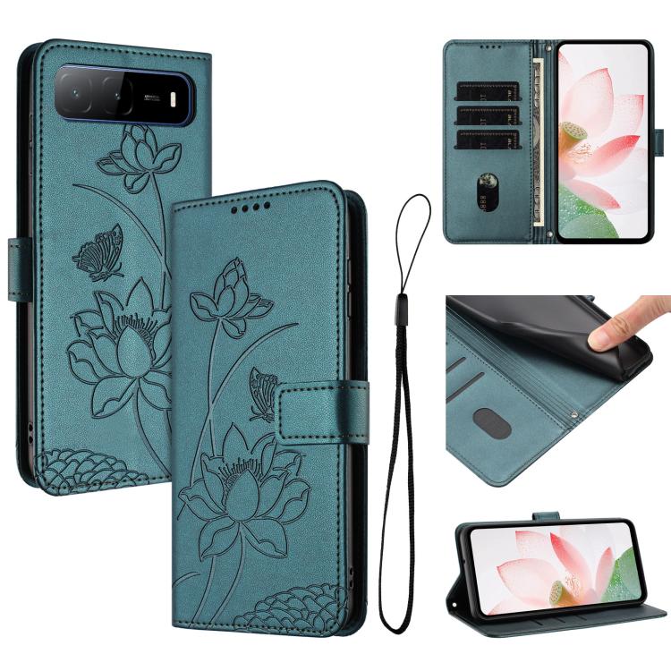 Lotus Embossed Leather Phone Case with Lanyard, For Tecno Camon 40 4G, For Tecno Camon 40 Pro 5G, For Tecno Spark 30C 5G / Pop 9 5G, For Tecno Spark Go 1 / Go 2025 / Go 1S, For Tecno Camon 30S / 30S Pro, For Tecno Pova 6 Neo 5G / Spark 30 5G           ...