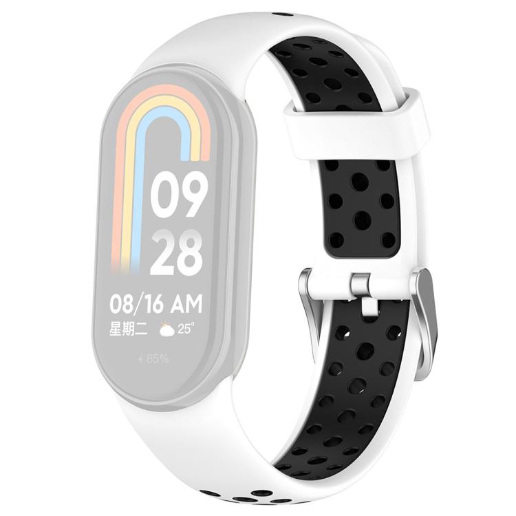 xDfind Metal Plug Two Color Silicone Watch Band, For Xiaomi Smart Band 11 / 10 / 9 / 8