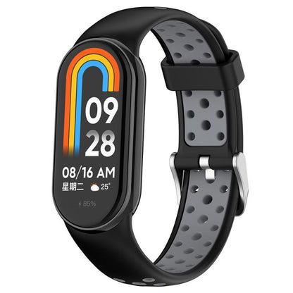 xDfind Metal Plug Two Color Silicone Watch Band, For Xiaomi Smart Band 11 / 10 / 9 / 8