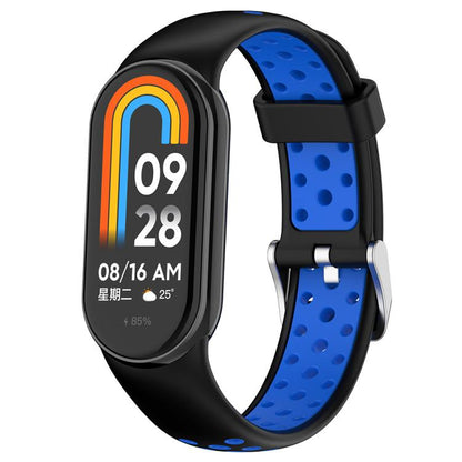 xDfind Metal Plug Two Color Silicone Watch Band, For Xiaomi Smart Band 11 / 10 / 9 / 8