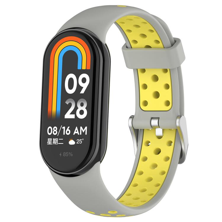 xDfind Metal Plug Two Color Silicone Watch Band, For Xiaomi Smart Band 11 / 10 / 9 / 8
